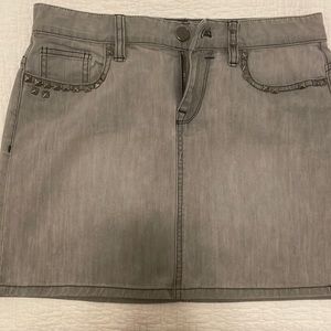 Jcrew grey jean studded mini skirt